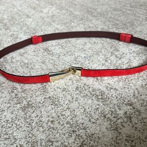 Chico’s Red Textured Leather adjustable Women’s Belt  M/L